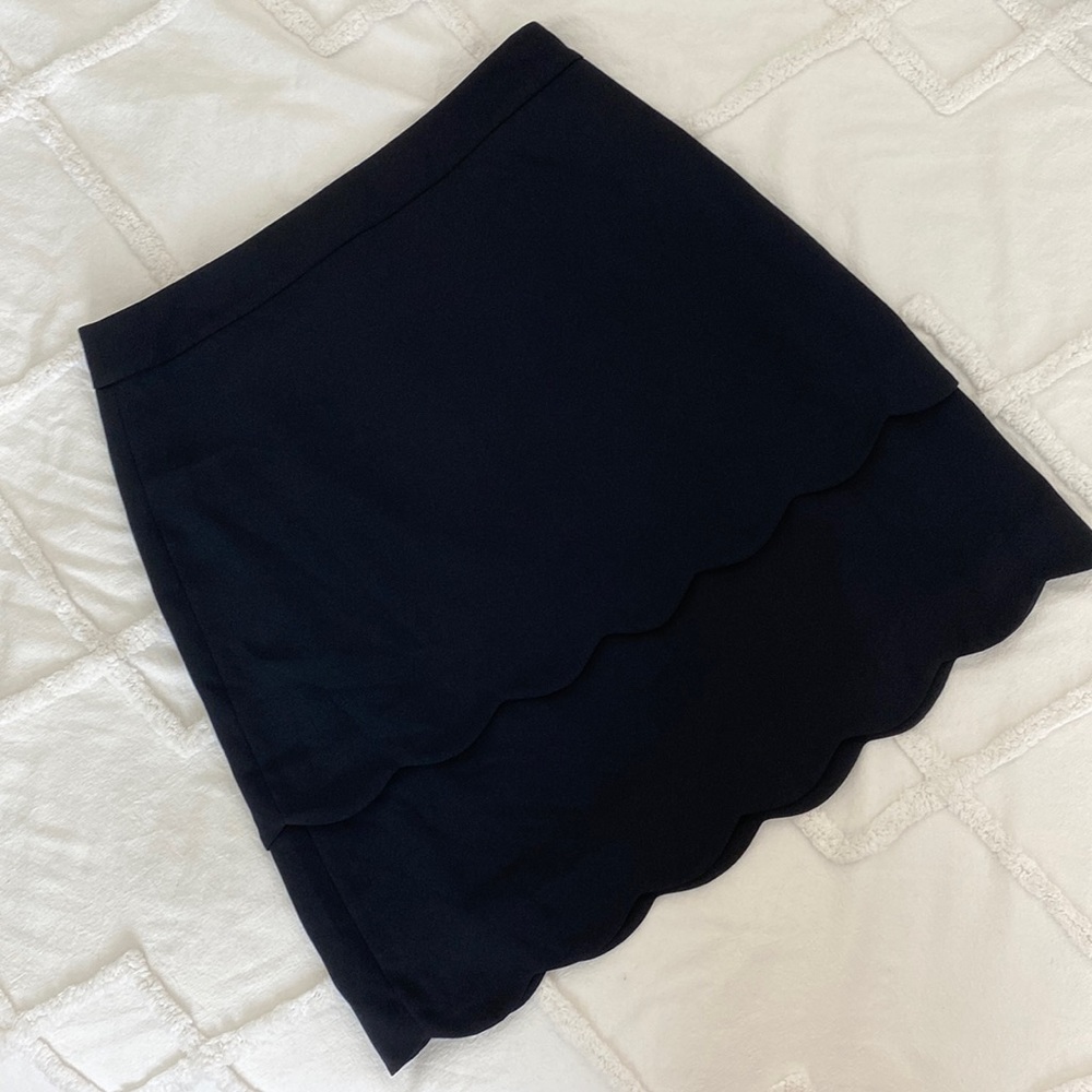 Black Double Scalloped Skirt